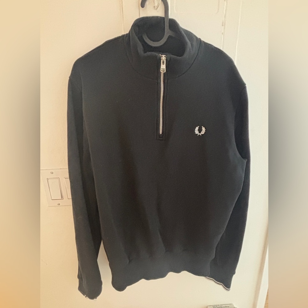 Fred Perry Black Zip-Up Sweater